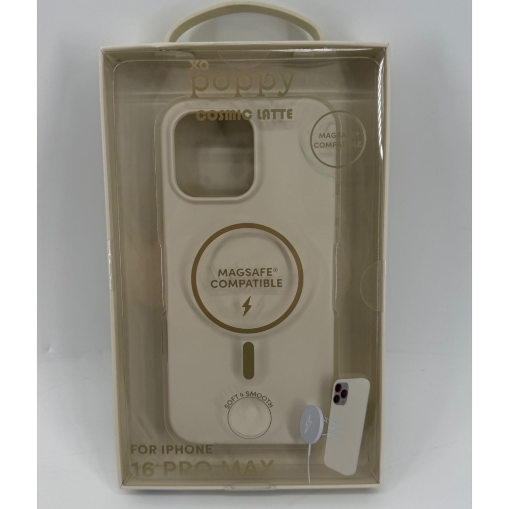 XO Poppy MagSafe Silicone Phone Case Cosmic Latte iPhone 16 Pro Max